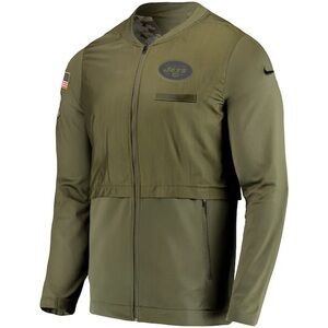 New York Jets Nike Olive Salute to Service Sideline Elite Hybrid Full-Zip Jacket